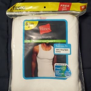 Hanes Medium Tanks 8 count